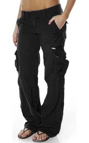 Pantalones Cargo Holgados Y Rectos De Estilo Casual Para Muj