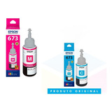 Tinta Epson Original L1800 L805 L1300 L850 Ciano + Magenta