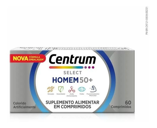 Centrum Select Homem 50+ De A A Zinco 60 Suplemento Vitamíni