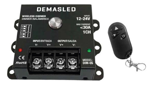 Wireless Dimmer Monocromático Control Pwm 12-24v 30a