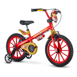 Bicicleta Nathor Aro 16 Infantil Homem De Ferro Com Rodinha Cor Vermelho Tamanho Do Quadro 16