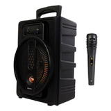 Bocina Altavoz Bafle Karaoke Microfono Luz Rgb 8 PuLG 4 Pzas Color Negro