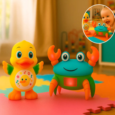 Kit De Juguetes De Pato Y Cangrejo Con Luces Para Niños