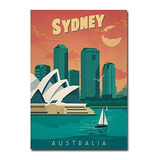 Sydney Australia Travel Vintage Art Imán Para Refrigerador, 