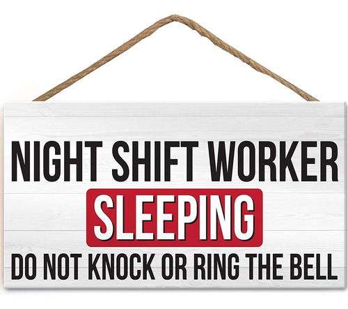Night Shift Worker Sleeping Do Not Disturb - Placa Colgante.