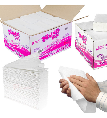 Toallas Papel Intercaladas New Pel Blanco Puro Tissue 2 Caja