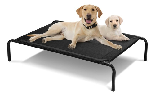 Cama Elevada Refrescante Perro Negra Xl