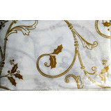 Mantel Navideño Rectangular 132cmx177cm Blanco Dorado