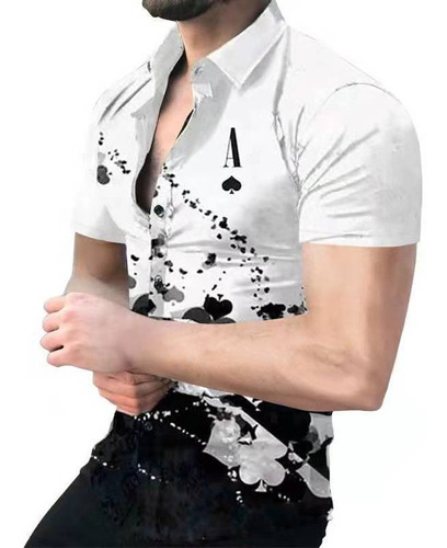 Polera De Manga Corta Con Estampado 3d Casual Para Hombre