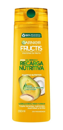 Shampoo Nutrición Recarga Nutritiva Fructis Garnier X 350 Ml