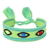 Pulsera Tejida Ojo Turco Ajustable Varios Colores