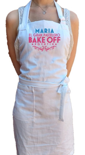 Delantal Bake Off Pastelero Argentina Bordado Personalizado