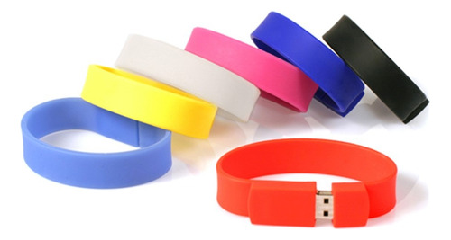 Pulsera Memoria Usb 16gb Lote 50 Pzs Silicón Estuche Gratis