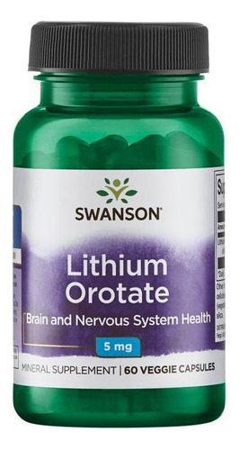 Lithium Orotate 60 Caps 5mg De Swanson