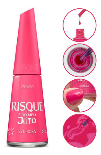 Esmalte Cremoso Esti Rosa Meu Jeito Risque Manicure