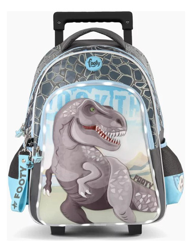 Mochila Footy Carrito 18  Dinosaurio T Rex C/luz Led Premium