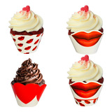 24 Forma Cupcake Festa Beijo Coração Dia Das Mães/ Namorados
