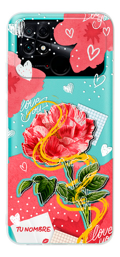 Funda Para Xiaomi Para Mujer Corazones Flor Con Tu Nombre
