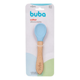 Colher Buba Infantil Em Silicone E Bambu Alimentação Bebê