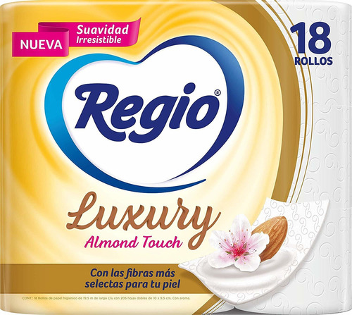 Papel Higiénico Regio Luxury Almond Touch 18 Rollos