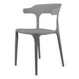 Silla Comedor Minimalista Plástico Resistente Hogar Moderno Estructura De La Silla Gris Asiento Gris Diseño De La Tela Nevada