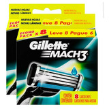 Gillette Mach3 Dois Refis Com 8 (16 Unidades No Total)