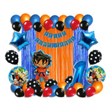 Kit Decoración Globos Fiesta Cumpleaños Dragon Ball (54 Pzs)