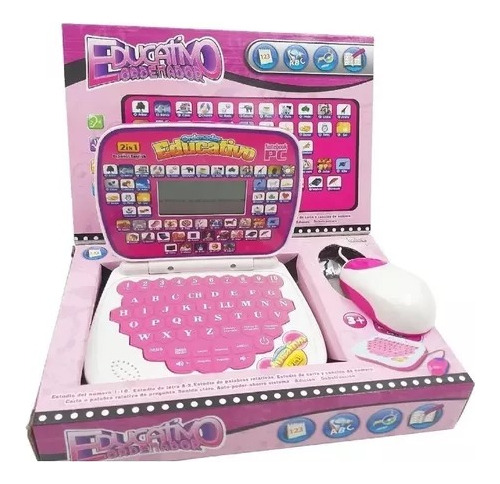 Mini Computador De Juguete Didactico Y Educativo Rosa Esp/in