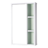Espelho Milano P/ Banheiro Armário Branco E Verde - 69x42cm