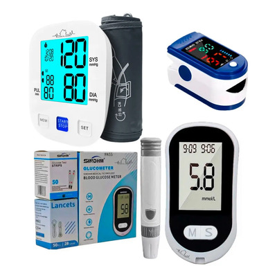 Glucometro Digital + Medidor De Presion Clinical Home Y Oxim Blanco\u002Fnegro | Meses sin interés
