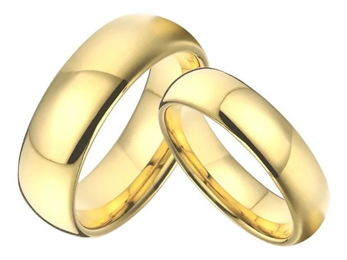 Anillos De Pareja Compromiso Matrimonio De Titanio Dorados