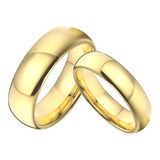 Anillos De Pareja Compromiso Matrimonio De Titanio Dorados