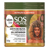 Gel Definidor S.o.s Cachos Azeite De Oliva Salon Line 550g
