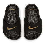 Sandalias Nike Kawa Slide Negro Dorado