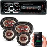 Mp3 Player Automotivo Hurricane Usb + Kit 4 Alto Falantes