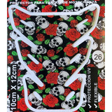 Protector De Tanque Moto Tank Pad Calaveras Y Rosas