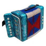 Acordeon De Madera Para Niños 2 Bajos 7 Botones De Colores