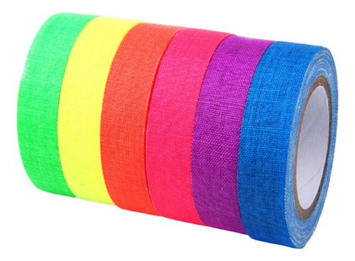 6pcs Tela Fluorescente Neon Gaffer Tape Room Decor Easy To