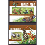 2015 Insectos Mariposas- Santo Tome (2 Bloques) Mint