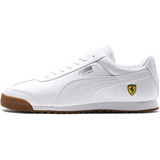 Tenis Puma Roma Ferrari Piel Natural Blanco Total Sneakers