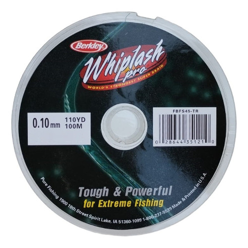 Multifilamento Berkley Whiplash 100mts Para Pejerrey