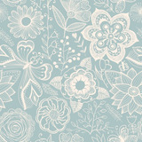 Adesivo De Parede Floral Mandala Tiffany Turquesa Rolo 3m