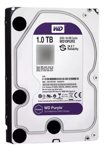 Hd Wd 1tb Purple Para Dvr Intelbras Hikivision Hd1tb X/z