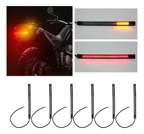 Tira De Led Moto Secuecial Stop Direccionales Cafe Racer 6pz