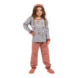 Pijama Moletinho Feminino Juvenil Longo Quentinho Flanelado