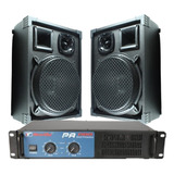 Kit 2 Caixas Acusticas 3 Vias + Amplificador Pa600 800wrms 