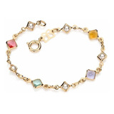 Pulseira Infantil Coloridas, Pérolas 14cm Rommanel 550851 Vb