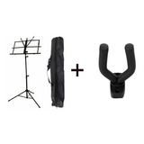 Kit Estante Partitura Mxt + Suporte De Parede Violão/guitarr