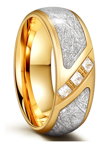 Anillos De Acero Inoxidable De 24 Quilates For Hombre Gold