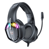 Audífonos Gamer Onikuma X28 Negro Cancelación De Ruido Rgb